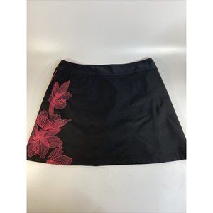 Adidas Womens Skort Clima Cool Golf Pickleball Tennis Black Pink 12 Side Zipper